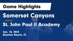 Somerset Canyons vs St. John Paul II Academy Game Highlights - Jan. 18, 2024