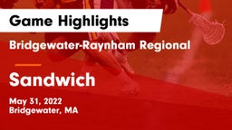 Bridgewater-Raynham Regional  vs Sandwich  Game Highlights - May 31, 2022