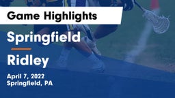 Springfield  vs Ridley  Game Highlights - April 7, 2022