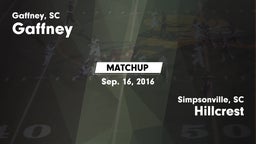 Matchup: Gaffney vs. Hillcrest  2016