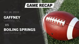 Recap: Gaffney  vs. Boiling Springs  2016