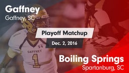 Matchup: Gaffney vs. Boiling Springs  2016