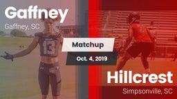 Matchup: Gaffney vs. Hillcrest  2019