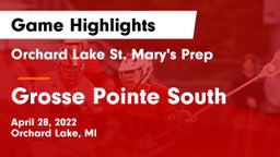 Orchard Lake St. Mary's Prep vs Grosse Pointe South  Game Highlights - April 28, 2022