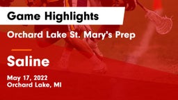 Orchard Lake St. Mary's Prep vs Saline  Game Highlights - May 17, 2022