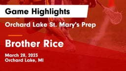 Orchard Lake St. Mary's Prep vs Brother Rice  Game Highlights - March 28, 2023