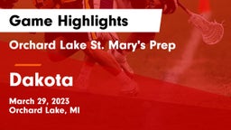 Orchard Lake St. Mary's Prep vs Dakota  Game Highlights - March 29, 2023