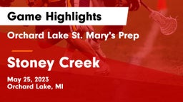 Orchard Lake St. Mary's Prep vs Stoney Creek  Game Highlights - May 25, 2023