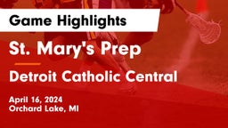 St. Mary's Prep vs Detroit Catholic Central  Game Highlights - April 16, 2024