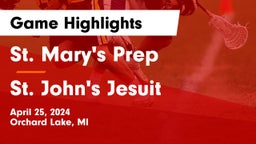 St. Mary's Prep vs St. John's Jesuit  Game Highlights - April 25, 2024