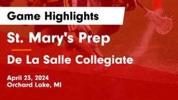 St. Mary's Prep vs De La Salle Collegiate Game Highlights - April 23, 2024