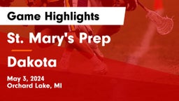 St. Mary's Prep vs Dakota  Game Highlights - May 3, 2024