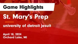 St. Mary's Prep vs university of detroit jesuit Game Highlights - April 18, 2024