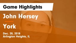 John Hersey  vs York  Game Highlights - Dec. 28, 2018