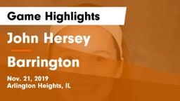 John Hersey  vs Barrington  Game Highlights - Nov. 21, 2019