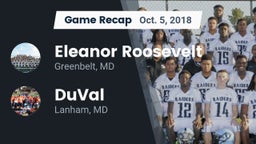 Recap: Eleanor Roosevelt  vs. DuVal  2018