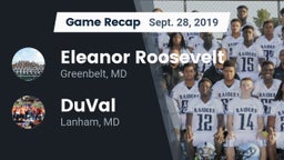 Recap: Eleanor Roosevelt  vs. DuVal  2019