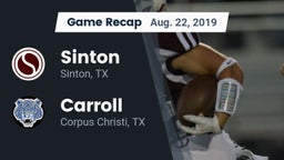 Recap: Sinton  vs. Carroll  2019