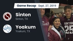 Recap: Sinton  vs. Yoakum  2019