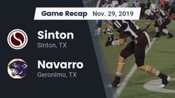 Recap: Sinton  vs. Navarro  2019