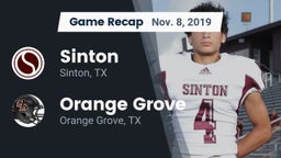 Recap: Sinton  vs. Orange Grove  2019