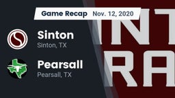 Recap: Sinton  vs. Pearsall  2020