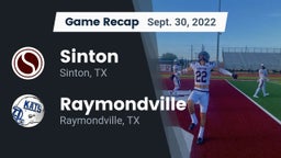 Recap: Sinton  vs. Raymondville  2022