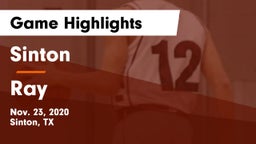 Sinton  vs Ray  Game Highlights - Nov. 23, 2020
