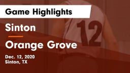 Sinton  vs Orange Grove  Game Highlights - Dec. 12, 2020