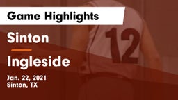Sinton  vs Ingleside  Game Highlights - Jan. 22, 2021