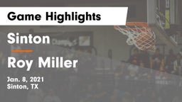 Sinton  vs Roy Miller  Game Highlights - Jan. 8, 2021