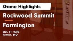 Rockwood Summit  vs Farmington  Game Highlights - Oct. 31, 2020