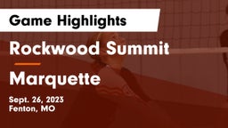 Rockwood Summit  vs Marquette  Game Highlights - Sept. 26, 2023