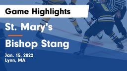 St. Mary's  vs Bishop Stang  Game Highlights - Jan. 15, 2022