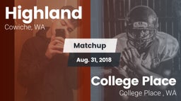 Matchup: Highland  vs. College Place   2018
