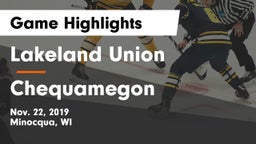 Lakeland Union  vs Chequamegon Game Highlights - Nov. 22, 2019