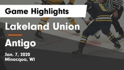 Lakeland Union  vs Antigo  Game Highlights - Jan. 7, 2020