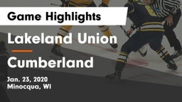 Lakeland Union  vs Cumberland  Game Highlights - Jan. 23, 2020