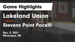 Lakeland Union  vs Stevens Point Pacelli Game Highlights - Dec. 9, 2021