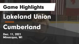 Lakeland Union  vs Cumberland  Game Highlights - Dec. 11, 2021