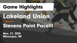 Lakeland Union  vs Stevens Point Pacelli Game Highlights - Nov. 21, 2023