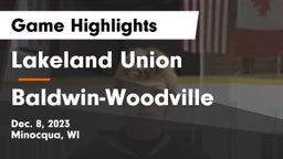 Lakeland Union  vs Baldwin-Woodville  Game Highlights - Dec. 8, 2023