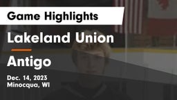 Lakeland Union  vs Antigo Game Highlights - Dec. 14, 2023
