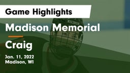 Madison Memorial  vs Craig  Game Highlights - Jan. 11, 2022