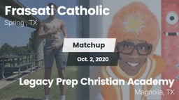 Matchup: Frassati Catholic Hi vs. Legacy Prep Christian Academy 2020