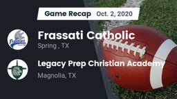 Recap: Frassati Catholic  vs. Legacy Prep Christian Academy 2020