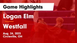Logan Elm  vs Westfall  Game Highlights - Aug. 24, 2023