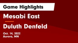 Mesabi East  vs Duluth Denfeld Game Highlights - Oct. 14, 2022