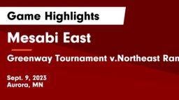 Mesabi East  vs Greenway Tournament v.Northeast Range Game Highlights - Sept. 9, 2023