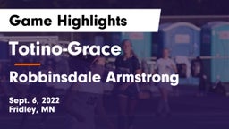 Totino-Grace  vs Robbinsdale Armstrong  Game Highlights - Sept. 6, 2022